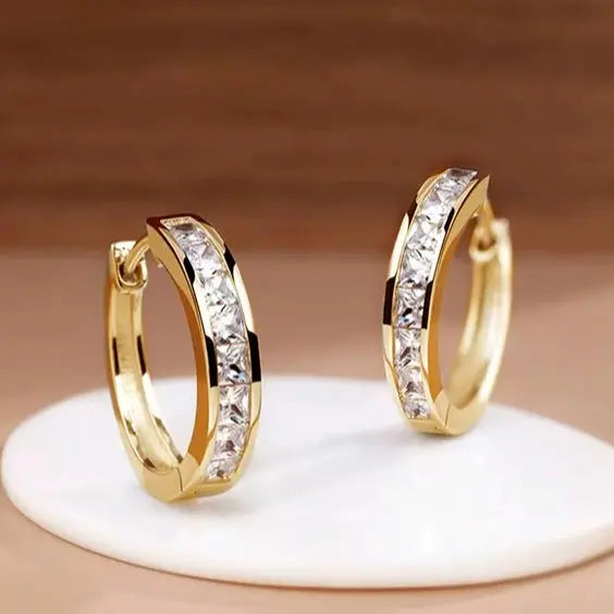 Chic Crystal Hoop Earrings