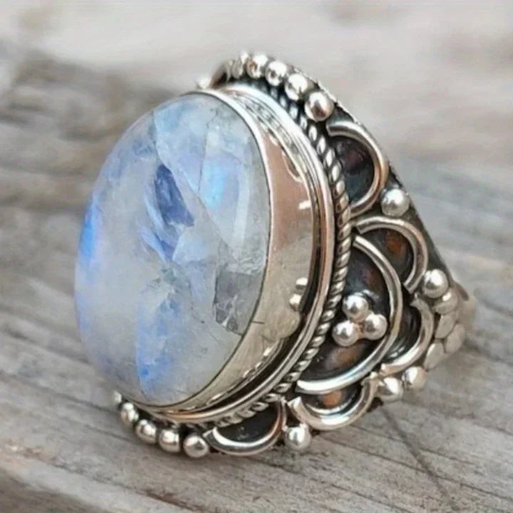 Round Moonstone Ring