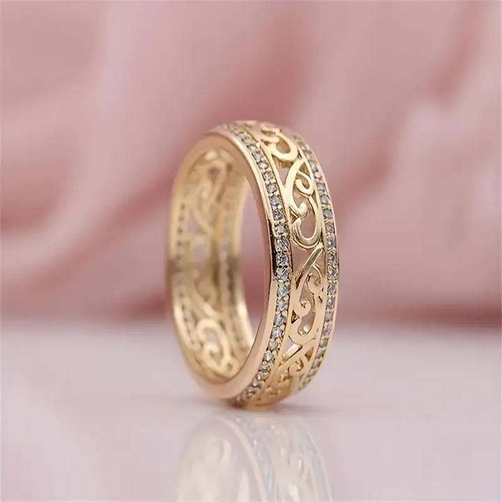 Brilliant Hollow Gold Ring