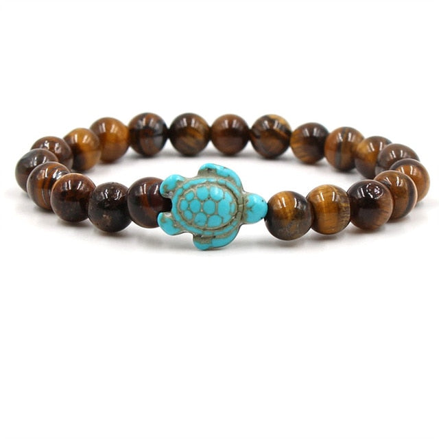 Exclusive Bracelets with Natural Stone Beads in Turtle Shape