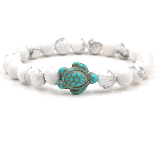Exclusive Bracelets with Natural Stone Beads in Turtle Shape