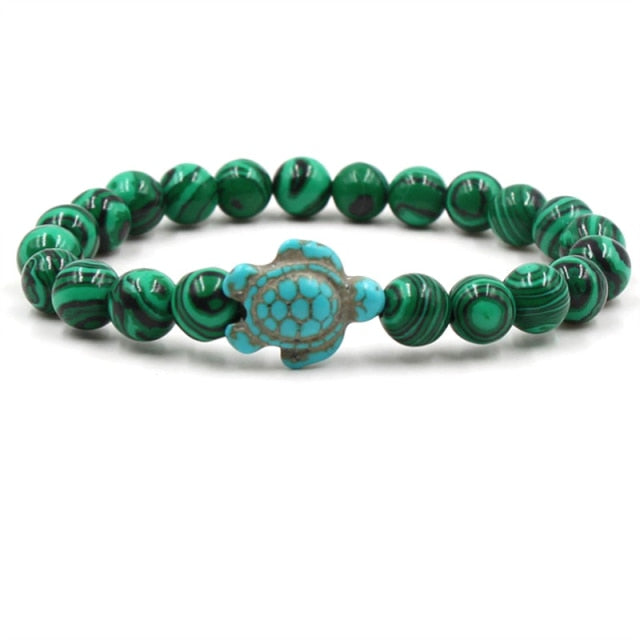 Exclusive Bracelets with Natural Stone Beads in Turtle Shape