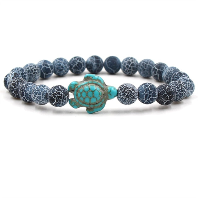 Exclusive Bracelets with Natural Stone Beads in Turtle Shape